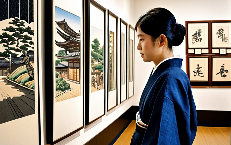 일본의 현대미술 갤러리 - Tokyo - Technological Art**

"A fully clothed artist in a modern, minimalist gallery in Tokyo, inter...