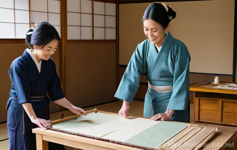 일본의 새로운 여행 트렌드 - **Cultural Immersion in a Traditional Workshop:**
    "A cozy, sun-drenched traditional Japanese cra...