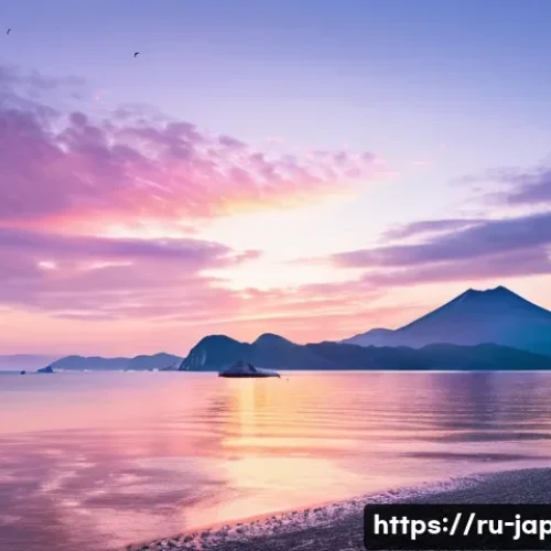 일본 소도시 여행 니가타 - A breathtaking sunrise over Niigata’s coastline where majestic mountain ranges gently meet the expan...